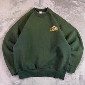 Vintage 90s Colorado Crewneck Sweatshirt Green Embroidered Logo USA Made